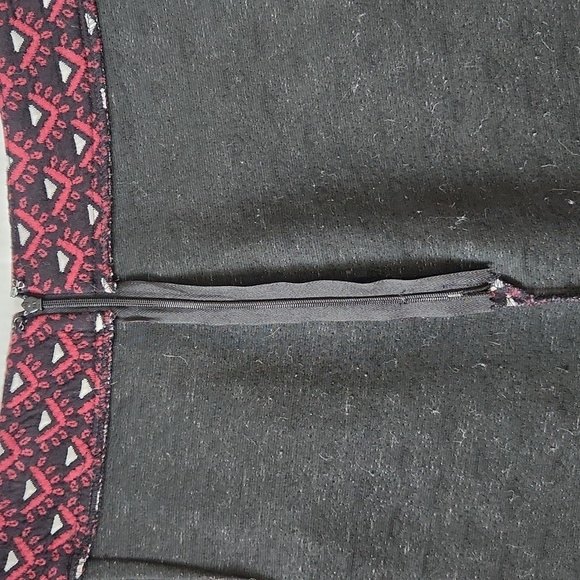 LOFT Red and Black Embellished A-Line Mini Skirt jacquard Sz: 8 cotton 465186 - Picture 13 of 13
